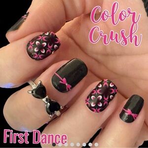 Black and Pink Press-On Nails